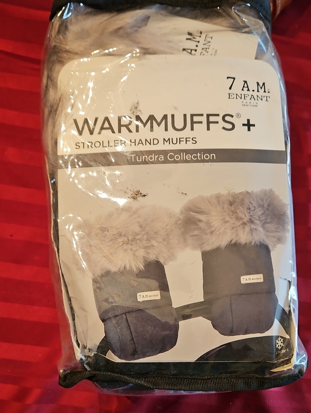 NWT Warmmuffs+ Tundra Stroller Hand Muffs - Gray Faux Fur